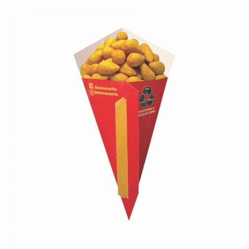 EMBALAGEM CONE COM SUPORTE PARA MOLHO 22CM PERSONALIZADA - 1000 UNID EMBALAGEM CONE COM SUPORTE PARA MOLHO 22CM PERSONALIZADA - 1000 UNID
