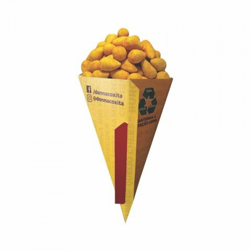 EMBALAGEM CONE COM SUPORTE PARA MOLHO 30CM PERSONALIZADO - 1000 UNID EMBALAGEM CONE COM SUPORTE PARA MOLHO 30CM PERSONALIZADO - 1000 UNID