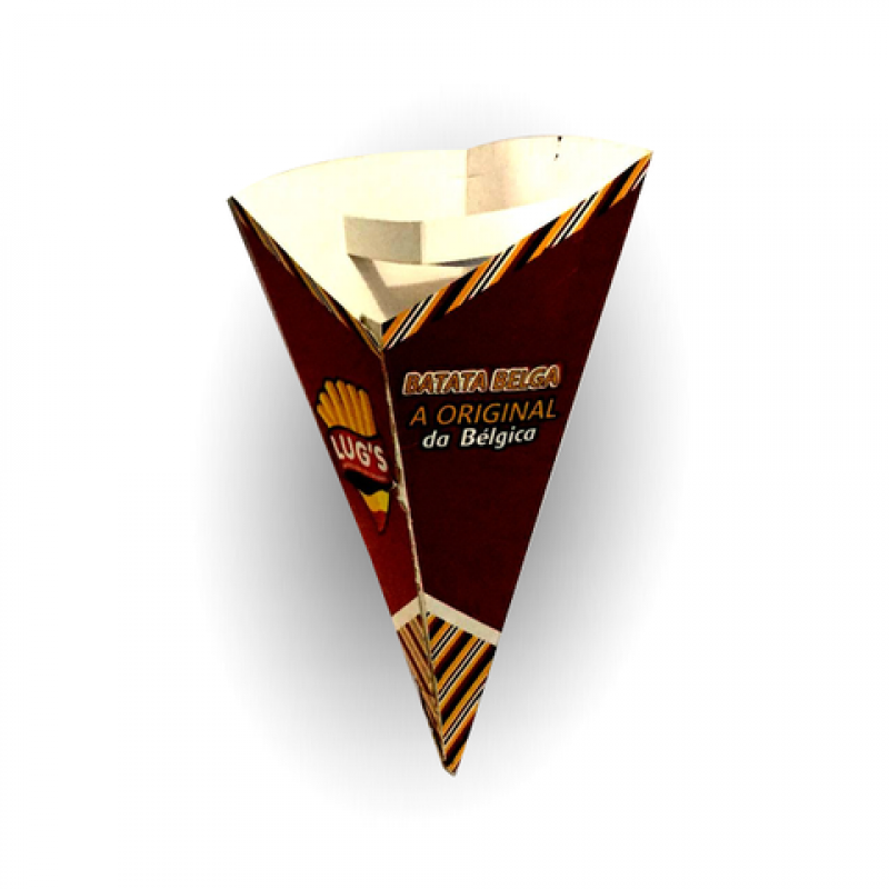 EMBALAGEM CONE COM SUPORTE PARA MOLHO PERSONALIZADA - 1000 UNID EMBALAGEM CONE COM SUPORTE PARA MOLHO PERSONALIZADA - 1000 UNID